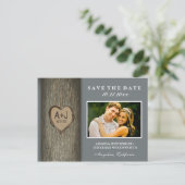 Foto Rustikaler Eichenbaum speichern die Datumskar Ankündigungspostkarte (Stehend Vorderseite)