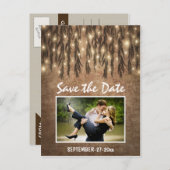 Foto Rustikaler Willow Tree Save the Date Postkart Ankündigungspostkarte (Vorne/Hinten)