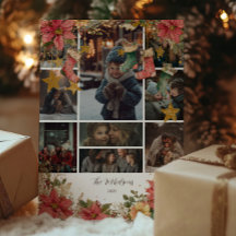 Foto Rustische Strumpf und Poinsettias Weihnachten