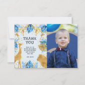 Foto Safari Blue 2. Geburtstag Dankeschön Karte (Vorderseite)