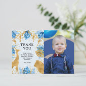 Foto Safari Blue 2. Geburtstag Dankeschön Karte (Stehend Vorderseite)