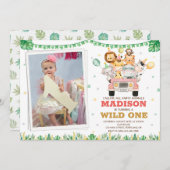 Foto Safari Geburtstagseinladung Wildes Mädchen Einladung (Vorne/Hinten)