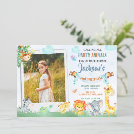 Foto Safari Geburtstagseinladung Zwei wilde Party Einladung