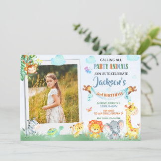 Foto Safari Geburtstagseinladung Zwei wilde Party Einladung