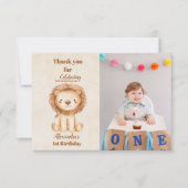 Foto Safari Wild One Geburtstag Dankeskarte (Vorderseite)