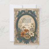 Foto Sage Green Art Nouveau Alphonse Mucha Weddin Dankeskarte (Rückseite)