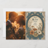 Foto Sage Green Art Nouveau Alphonse Mucha Weddin Save The Date (Vorderseite)