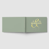Foto Sage Green Modern Wedding Gold Gästebuch (Voll)
