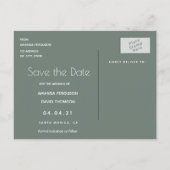 Foto Salbeigrün burgundy Hochzeit Speichern Sie da Ankündigungspostkarte (Rückseite)