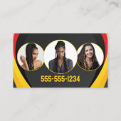 Foto Salon für Schwarz, Rot und Gelb Visitenkarte (Rückseite)