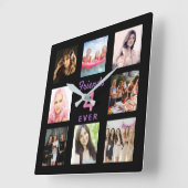 Foto sammeln Freunde für immer Foto schwarze beste Quadratische Wanduhr (Winkel)