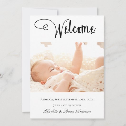 Foto sammelt neue Begrüßungsgeburt Ankündigung (Vorderseite)