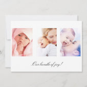 Foto sammelt neue Begrüßungsgeburt Ankündigung (Rückseite)