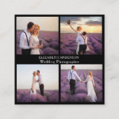 Foto sammelt Schwarz-weiße QR-Sozialmedienprämie Quadratische Visitenkarte (Vorderseite)