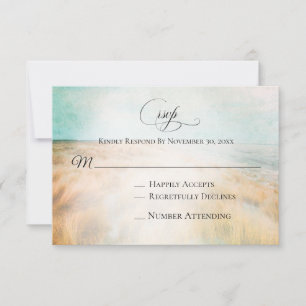 *~* Foto Sand Dune Beach Grass Sea Wedding RSVP Karte