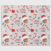 Foto Santa Claus Custom Christmas Geschenkpapier (Flach)