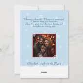 Foto Santa Claus Feuerplatz Schneeflocken Feiertagskarte (Rückseite)