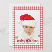 Foto Santa's Little Helper Red Gingham Weihnachten (Vorderseite)