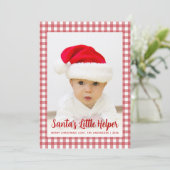 Foto Santa's Little Helper Red Gingham Weihnachten (Stehend Vorderseite)
