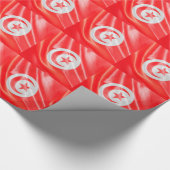 Foto: Satin Stoff flagge, Tunesien Geschenkpapier (Ecke)