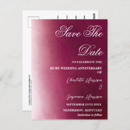 Foto Save the Date 40 Jahre Ruby Wedding Jubiläum Postkarte