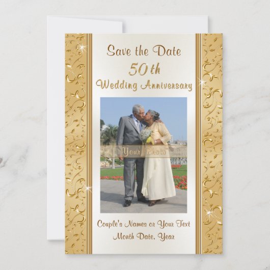 Foto Save the Date 50. Hochzeitskarten Einladung (Vorderseite)