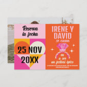 Foto Save the Date Anillo Festival Naranja y Rosa (Vorne/Hinten)