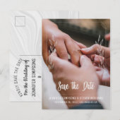 Foto Save the Date Ankündigungspostkarte (Vorne/Hinten)