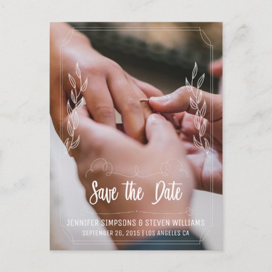 Foto Save the Date Ankündigungspostkarte (Vorderseite)