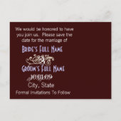 Foto Save the Date Ankündigungspostkarte (Rückseite)