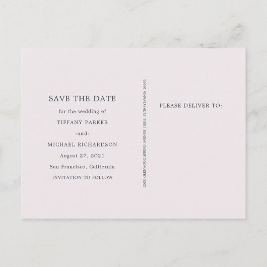 Foto Save the Date Ankündigungspostkarte (Rückseite)