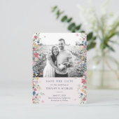 Foto Save the Date Ankündigungspostkarte (Stehend Vorderseite)