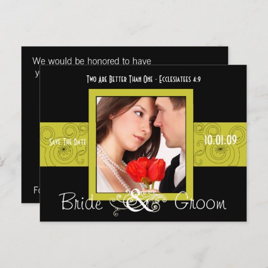 Foto Save the Date Ankündigungspostkarte (Vorne/Hinten)