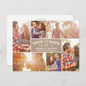 Foto Save the Date anzeigen Postkarte (Vorne/Hinten)