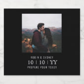 Foto | SAVE THE DATE | Bier-Etikett | Schwarz Bierflaschenetikett (Einzelnes Label)