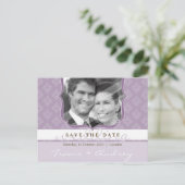 FOTO SAVE THE DATE:: Bilderrahmen-Eleganz 2 Postkarte (Stehend Vorderseite)