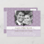 FOTO SAVE THE DATE:: Bilderrahmen-Eleganz 2 Postkarte (Vorne/Hinten)