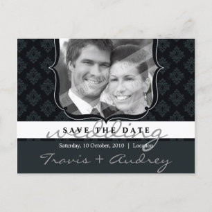 FOTO SAVE THE DATE :: Bilderrahmen-Eleganz 8 Ankündigungspostkarte