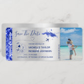 Foto Save the Date Boarding Pass St Thomas Einladung (Vorne/Hinten)