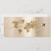 Foto Save the Date Boarding Pass Weltkarte Einladung (Rückseite)