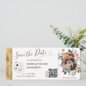 Foto Save the Date Boarding QR-Code Einladung (Stehend Vorderseite)