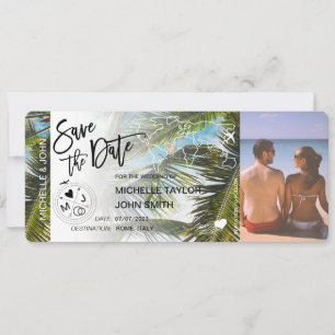 Foto Save the Date Bordkarte Palm Einladung