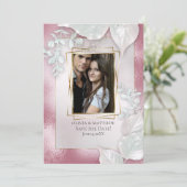 FOTO SAVE THE DATE | Burgundy Shimmer Einladung (Stehend Vorderseite)