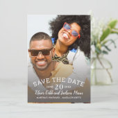 Foto Save the Date Card Modernes Kalligrafie Einladung (Stehend Vorderseite)