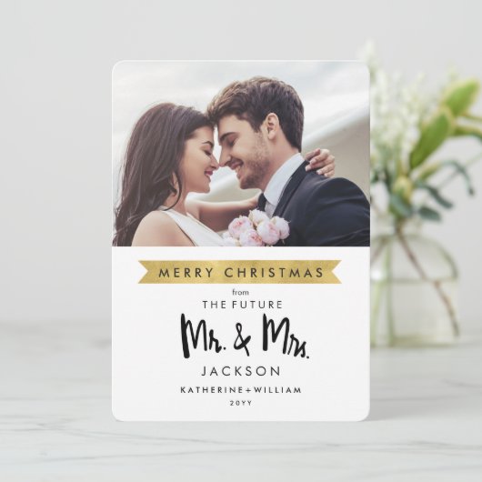Foto Save the Date | Christmas Future Mr. und Mrs. (Stehend Vorderseite)