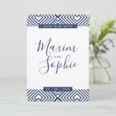 FOTO SAVE THE DATE einfache GEO moderne Hochzeitsf Einladung (Stehend Vorderseite)