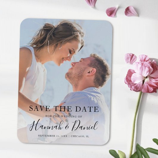Foto Save the Date Einfache moderne Schrift Magnet