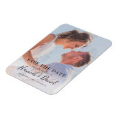 Foto Save the Date Einfache moderne Schrift Magnet (Linke Seite)