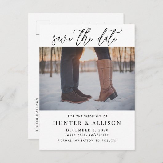 Foto Save the Date Einladungspostkarte (Vorne/Hinten)