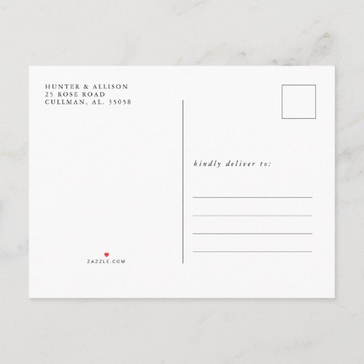 Foto Save the Date Einladungspostkarte (Rückseite)